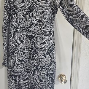 LuLaRoe Black and White Bodycon Midi Dress